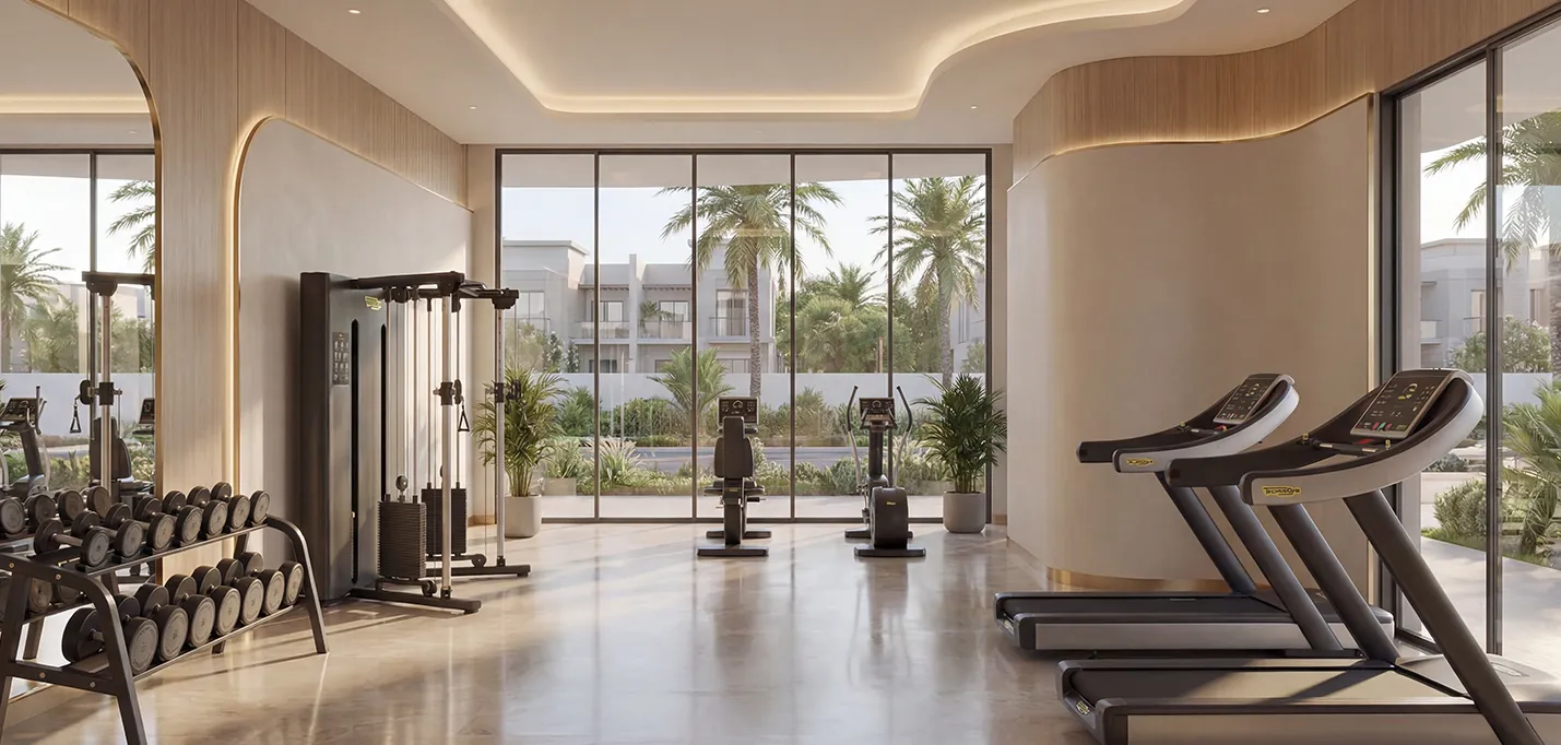 Gym with full-height glazing