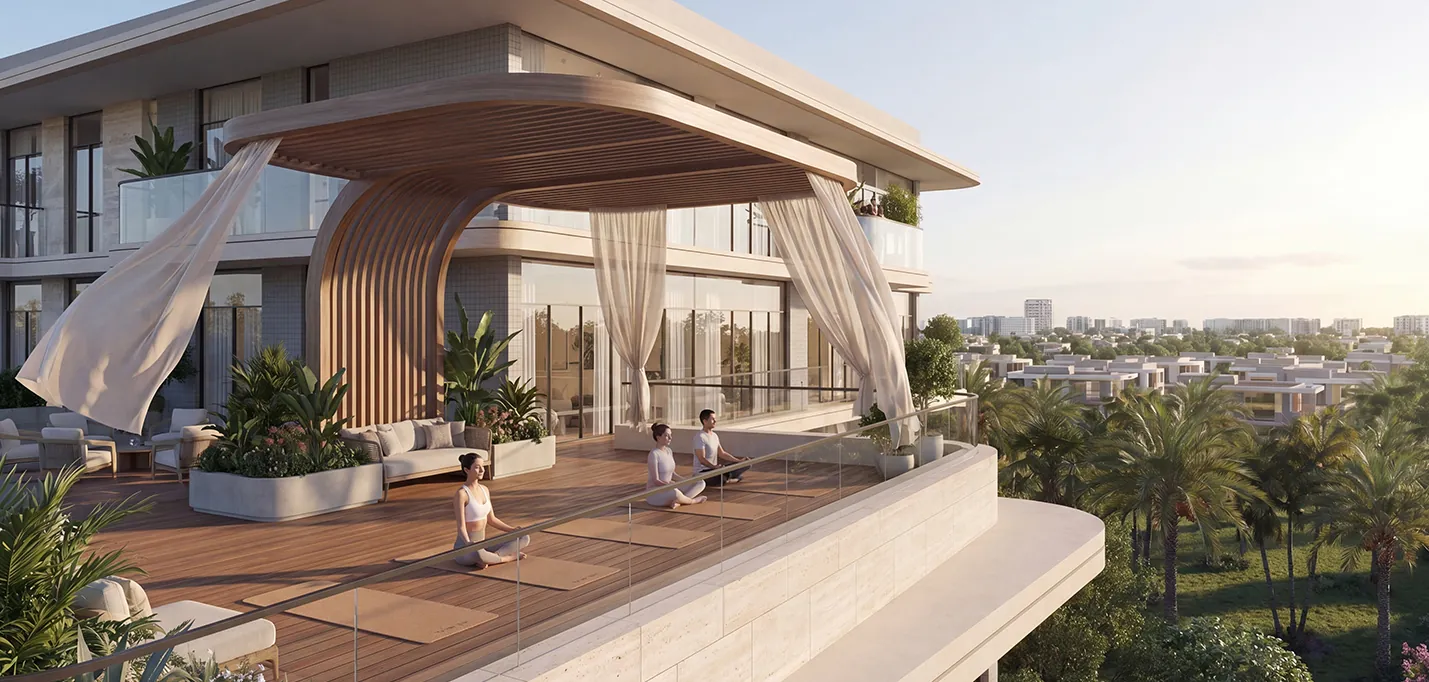 Shaded terrace and outdoor lounge