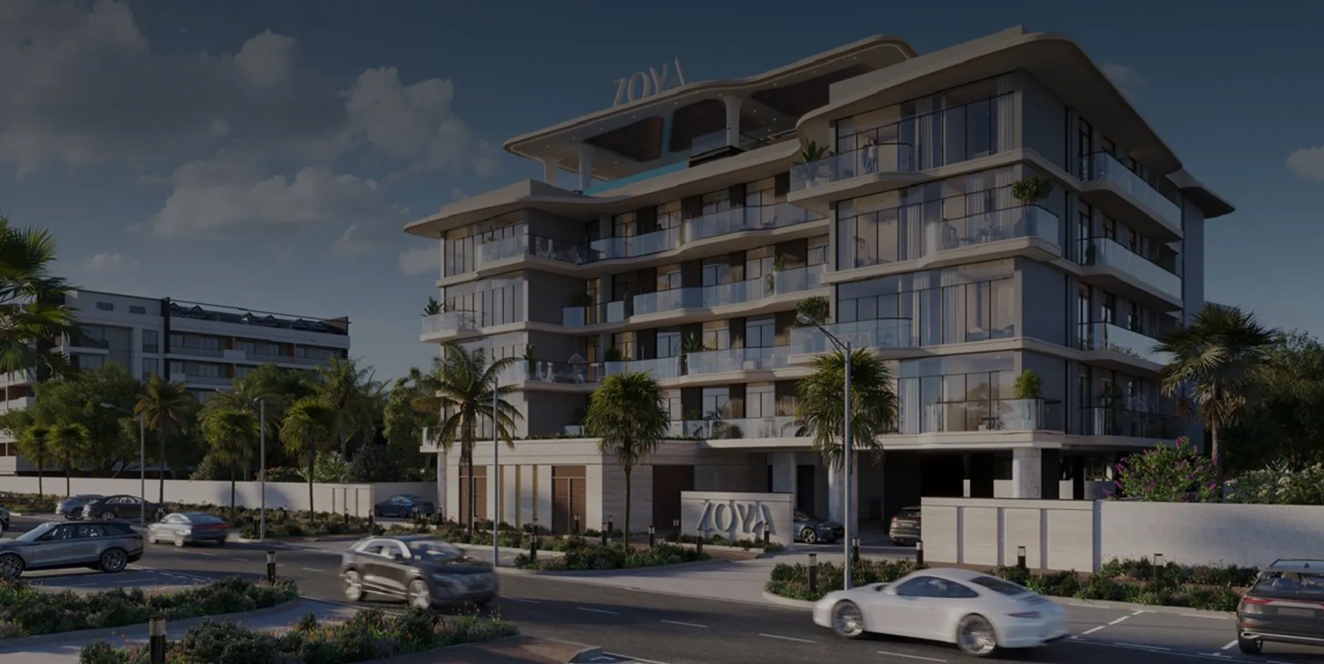 Miorah by Zoya building at dusk